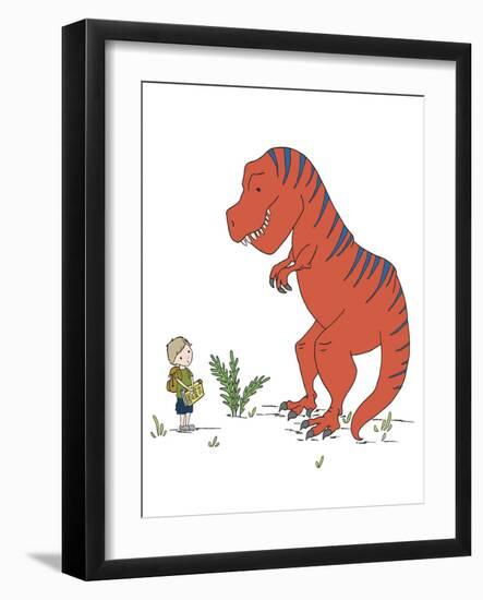 Boy Meets T Rex-Designs Sweet Melody-Framed Art Print