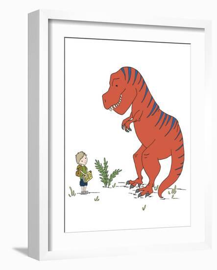 Boy Meets T Rex-Designs Sweet Melody-Framed Art Print