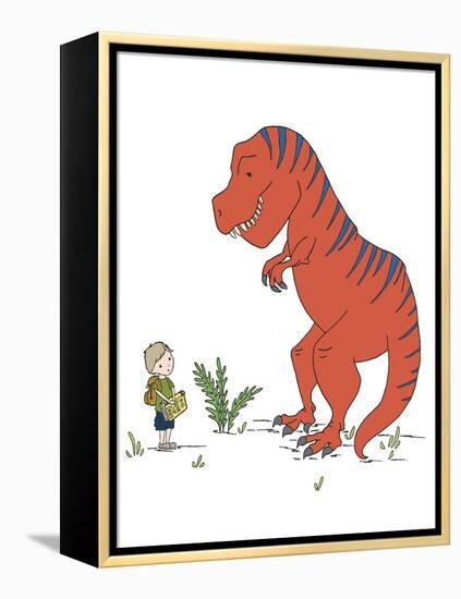 Boy Meets T Rex-Designs Sweet Melody-Framed Stretched Canvas