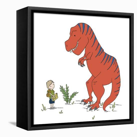 Boy Meets T Rex-Designs Sweet Melody-Framed Stretched Canvas