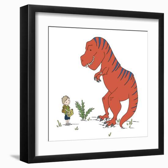 Boy Meets T Rex-Designs Sweet Melody-Framed Art Print