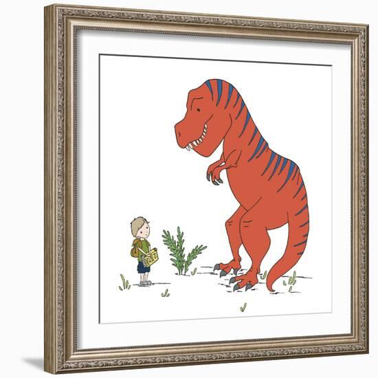 Boy Meets T Rex-Designs Sweet Melody-Framed Art Print