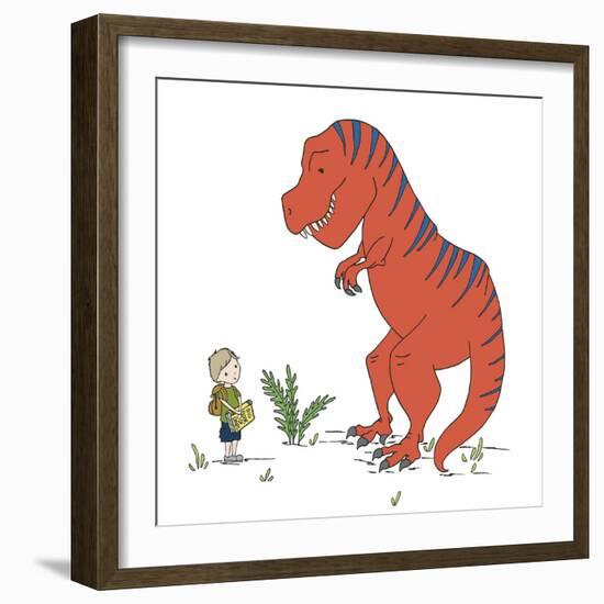 Boy Meets T Rex-Designs Sweet Melody-Framed Art Print