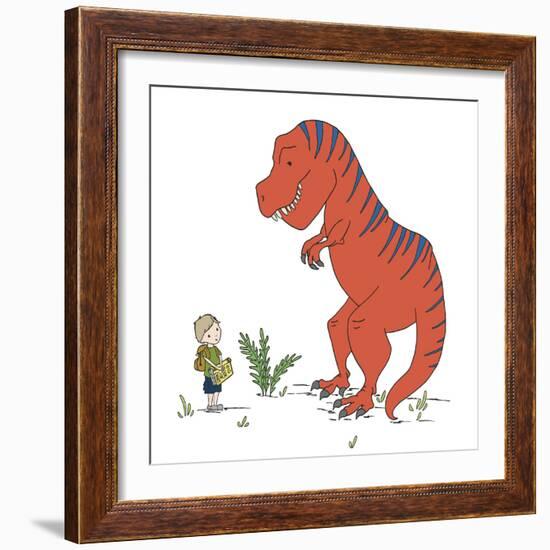 Boy Meets T Rex-Designs Sweet Melody-Framed Art Print