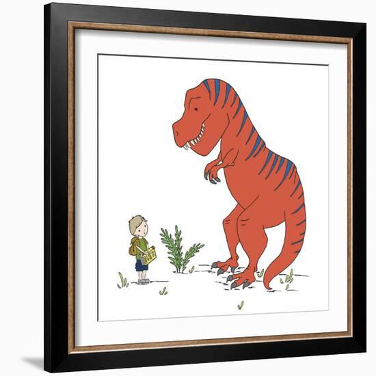 Boy Meets T Rex-Designs Sweet Melody-Framed Art Print