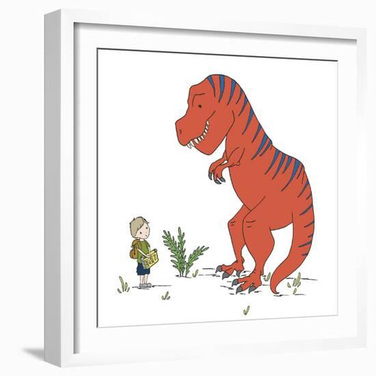 Boy Meets T Rex-Designs Sweet Melody-Framed Art Print