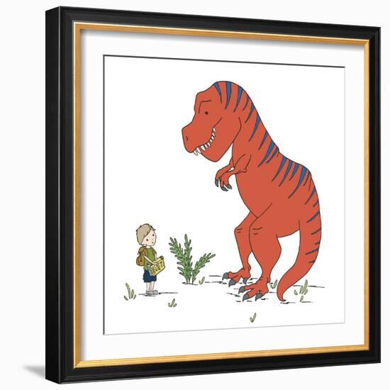 Boy Meets T Rex-Designs Sweet Melody-Framed Art Print