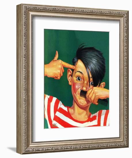 "Boy Mimicking Hitler," January 23, 1943-Mat Kauten-Framed Giclee Print