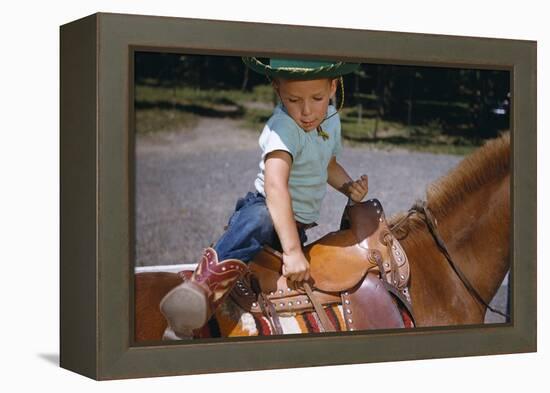 Boy Mounting Horse-William P. Gottlieb-Framed Premier Image Canvas