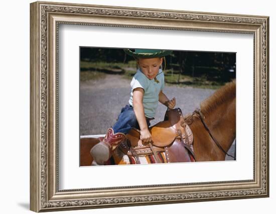 Boy Mounting Horse-William P. Gottlieb-Framed Photographic Print