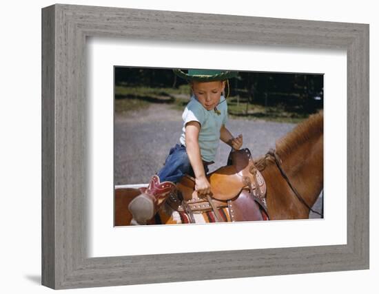 Boy Mounting Horse-William P. Gottlieb-Framed Photographic Print