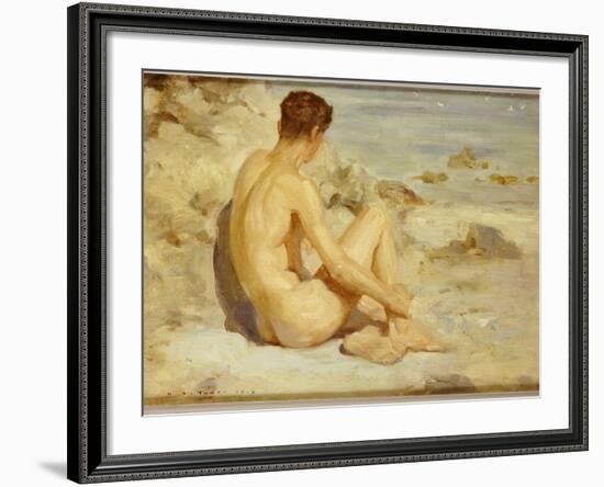 Boy on a Beach, 1912-Henry Scott Tuke-Framed Giclee Print