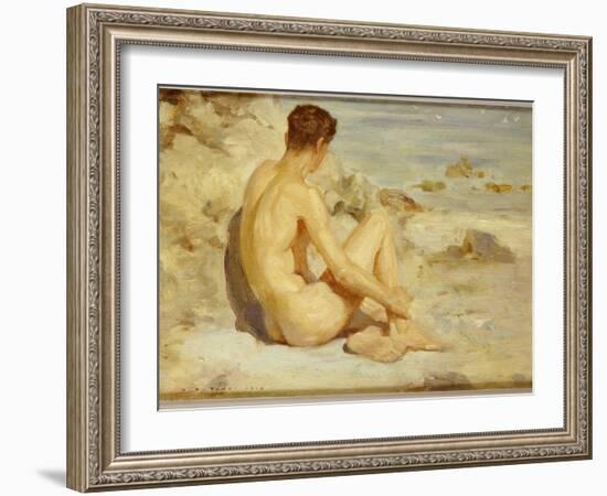 Boy on a Beach, 1912-Henry Scott Tuke-Framed Giclee Print