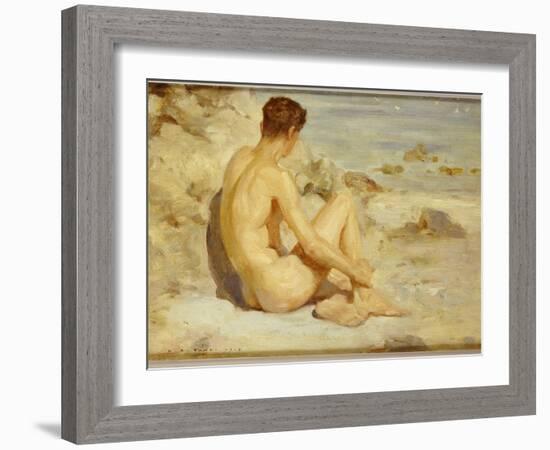 Boy on a Beach, 1912-Henry Scott Tuke-Framed Giclee Print