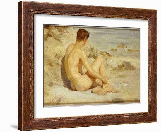 Boy on a Beach, 1912-Henry Scott Tuke-Framed Giclee Print