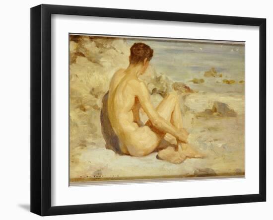 Boy on a Beach, 1912-Henry Scott Tuke-Framed Giclee Print