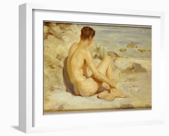 Boy on a Beach, 1912-Henry Scott Tuke-Framed Giclee Print