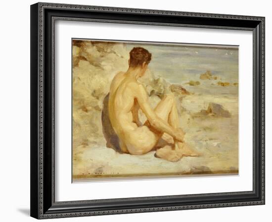 Boy on a Beach, 1912-Henry Scott Tuke-Framed Giclee Print