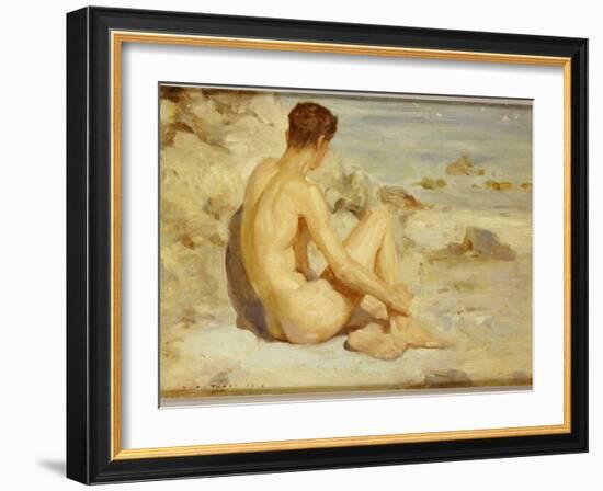 Boy on a Beach, 1912-Henry Scott Tuke-Framed Giclee Print