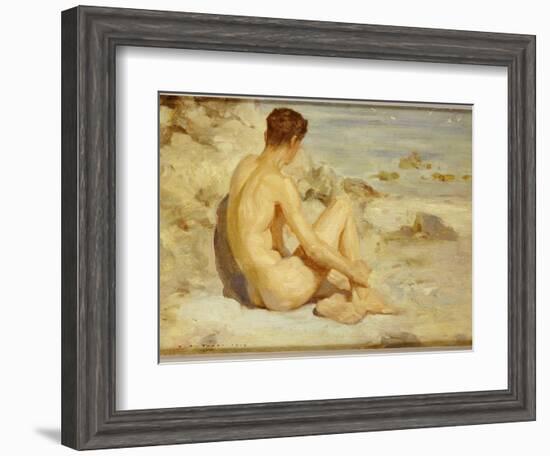 Boy on a Beach, 1912-Henry Scott Tuke-Framed Giclee Print