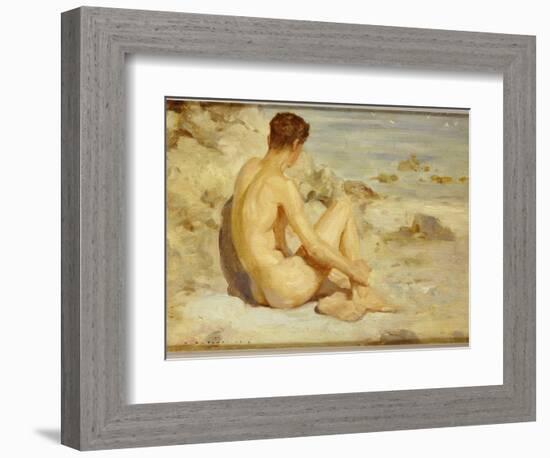 Boy on a Beach, 1912-Henry Scott Tuke-Framed Giclee Print