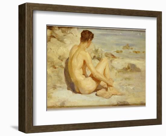 Boy on a Beach, 1912-Henry Scott Tuke-Framed Giclee Print