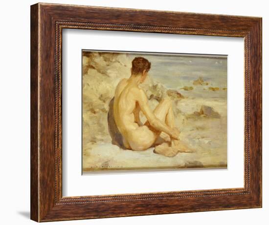 Boy on a Beach, 1912-Henry Scott Tuke-Framed Giclee Print