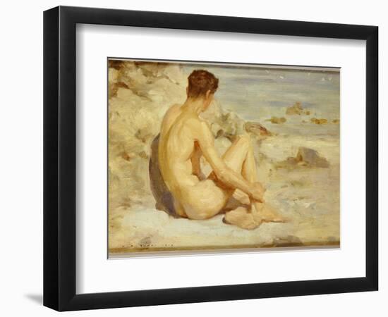 Boy on a Beach, 1912-Henry Scott Tuke-Framed Giclee Print