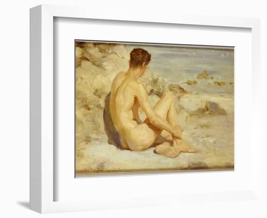 Boy on a Beach, 1912-Henry Scott Tuke-Framed Giclee Print