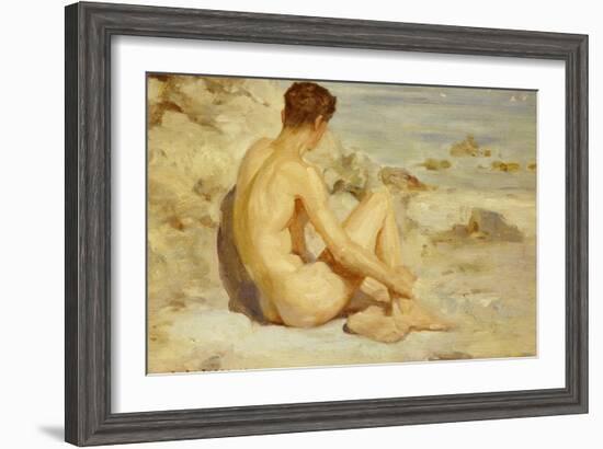 Boy on a Beach, 1912-Henry Scott Tuke-Framed Giclee Print