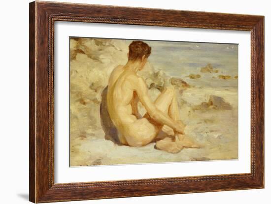 Boy on a Beach, 1912-Henry Scott Tuke-Framed Giclee Print