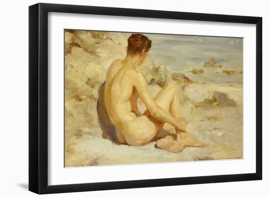 Boy on a Beach, 1912-Henry Scott Tuke-Framed Giclee Print