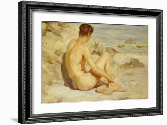 Boy on a Beach, 1912-Henry Scott Tuke-Framed Giclee Print