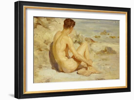 Boy on a Beach, 1912-Henry Scott Tuke-Framed Giclee Print