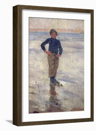 Boy on a Beach (Oil on Panel)-Stanhope Alexander Forbes-Framed Giclee Print