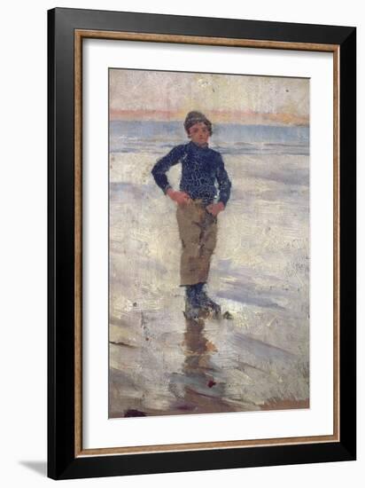 Boy on a Beach (Oil on Panel)-Stanhope Alexander Forbes-Framed Giclee Print