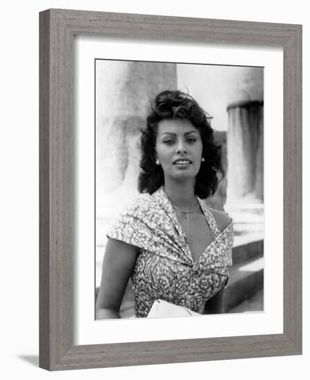 Boy on a Dolphin, Sophia Loren, 1957-null-Framed Photo