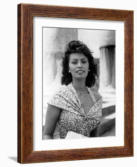 Boy on a Dolphin, Sophia Loren, 1957-null-Framed Photo