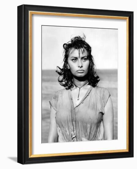 Boy on a Dolphin, Sophia Loren, 1957-null-Framed Photo