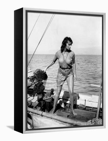 Boy on a Dolphin, Sophia Loren, 1957-null-Framed Stretched Canvas