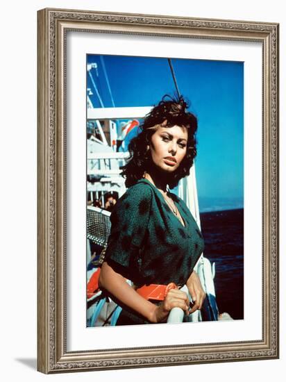 Boy on a Dolphin, Sophia Loren, 1957-null-Framed Premium Photographic Print