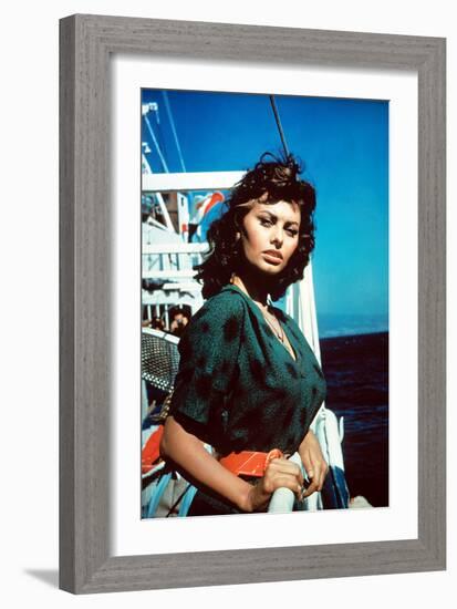 Boy on a Dolphin, Sophia Loren, 1957-null-Framed Premium Photographic Print