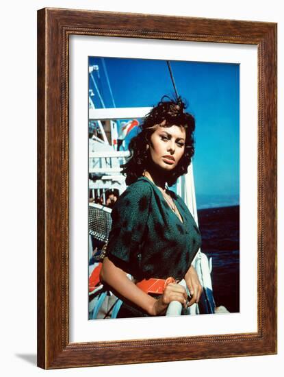 Boy on a Dolphin, Sophia Loren, 1957-null-Framed Premium Photographic Print