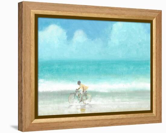 Boy on Bicycle-Lincoln Seligman-Framed Premier Image Canvas