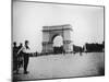 Boy on Bike as Hundreds Ride Bikes Through the Arch at Prospect Park During a Bicycle Parade-Wallace G^ Levison-Mounted Photographic Print