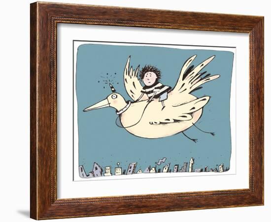 Boy on Bird-Carla Martell-Framed Giclee Print