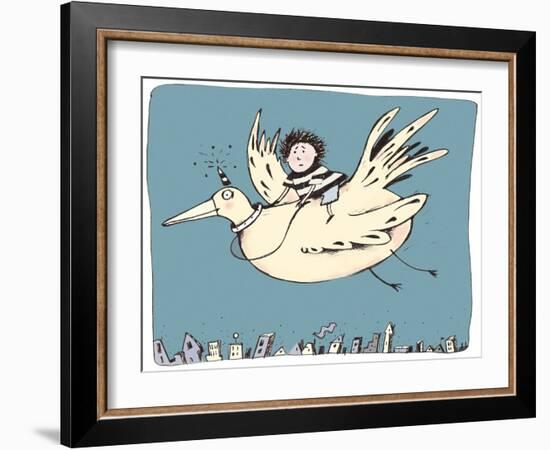 Boy on Bird-Carla Martell-Framed Giclee Print