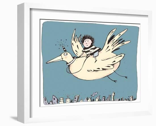 Boy on Bird-Carla Martell-Framed Giclee Print