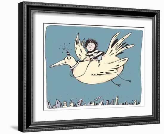 Boy on Bird-Carla Martell-Framed Giclee Print