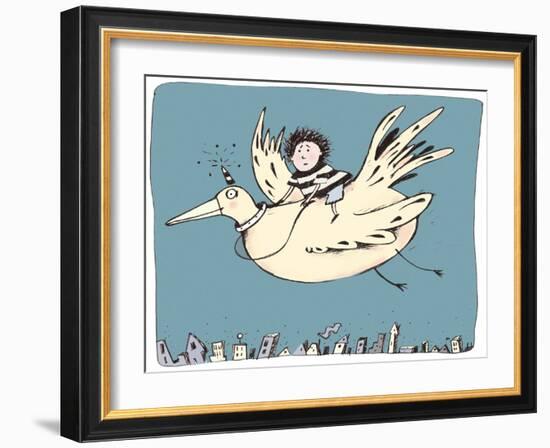 Boy on Bird-Carla Martell-Framed Giclee Print